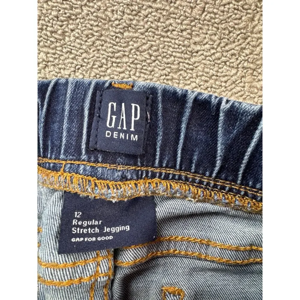 GAP Denim Jeans Girls 12 Regular Stretch Jegging Pull‎ On Style Blue